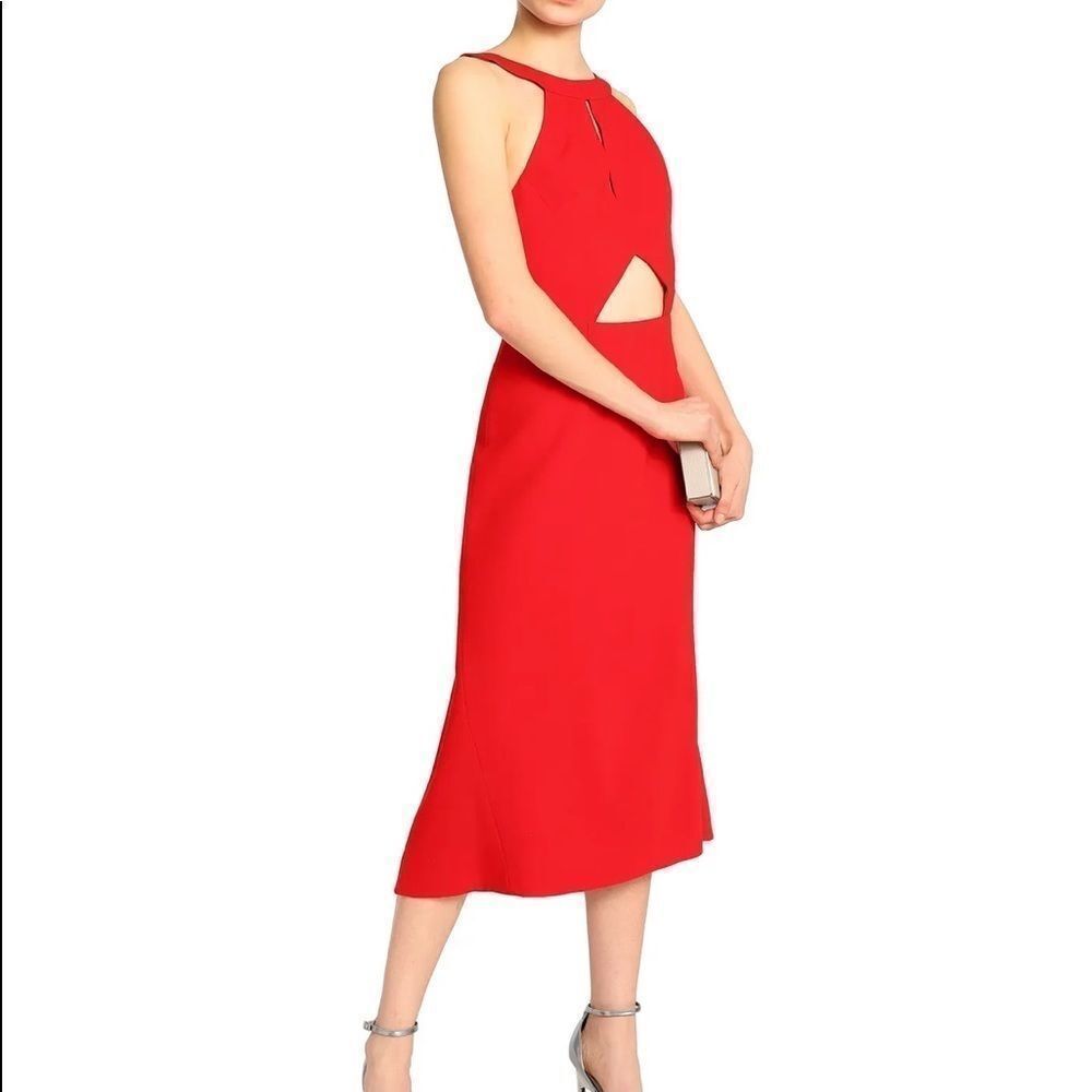 NICHOLAS Red Cut Out Open Back Midi Dress.Size 4